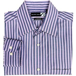 EUC Men's‎ SAKS FIFTH AVENUE Pima Cotton 120s Two Ply Dress Shirt | Size L